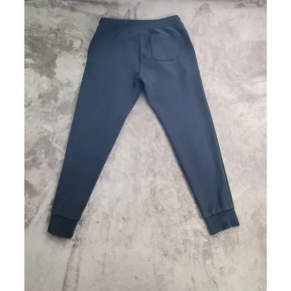 Polo Ralph Lauren Sz M Double Knit Jogger Casual White Pony Sweatpants Blue C15